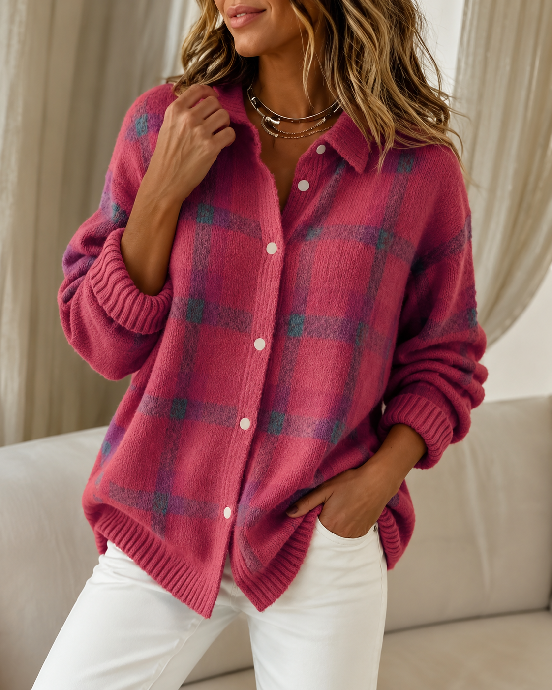 Tesa™ | Checked Knitted Vest