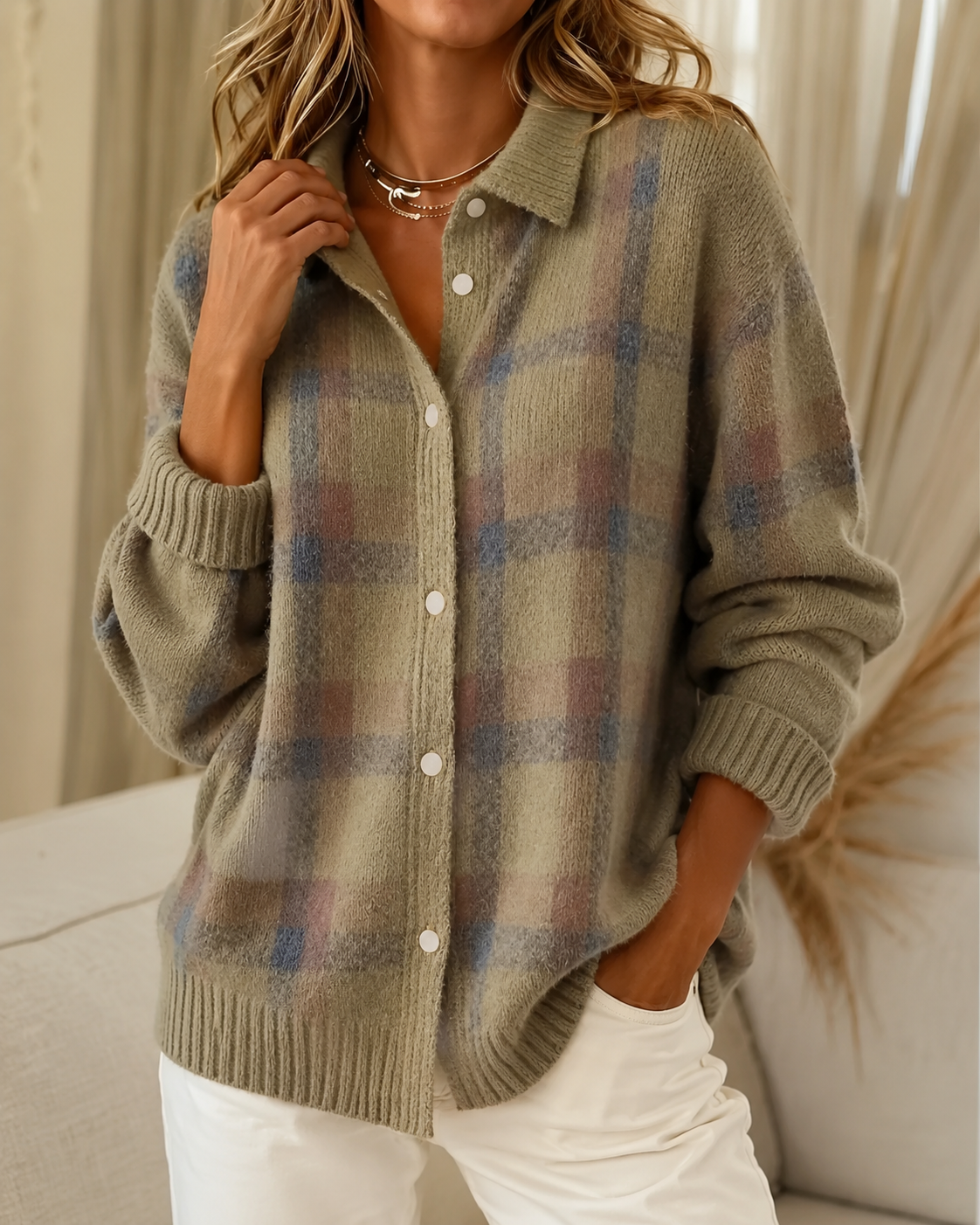 Tesa™ | Checked Knitted Vest