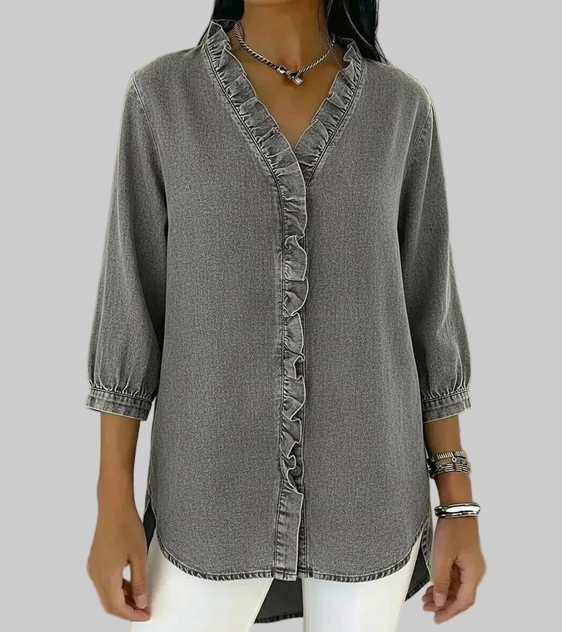 Abigail™ Elegant Denim Blouse