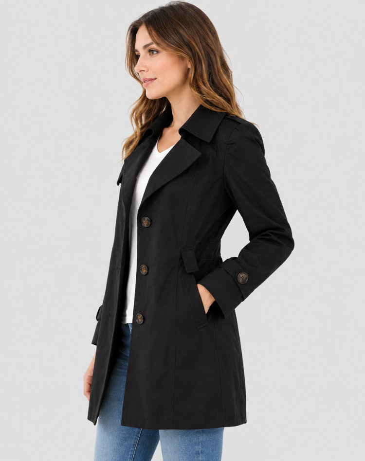 Women's Elegant Classic Short Trench Coat