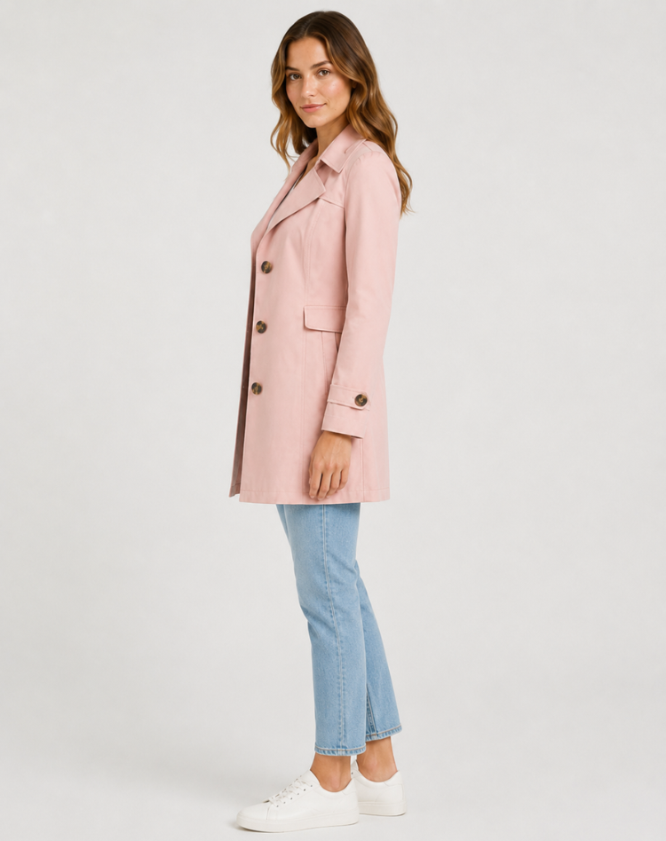 Women's Elegant Classic Short Trench Coat