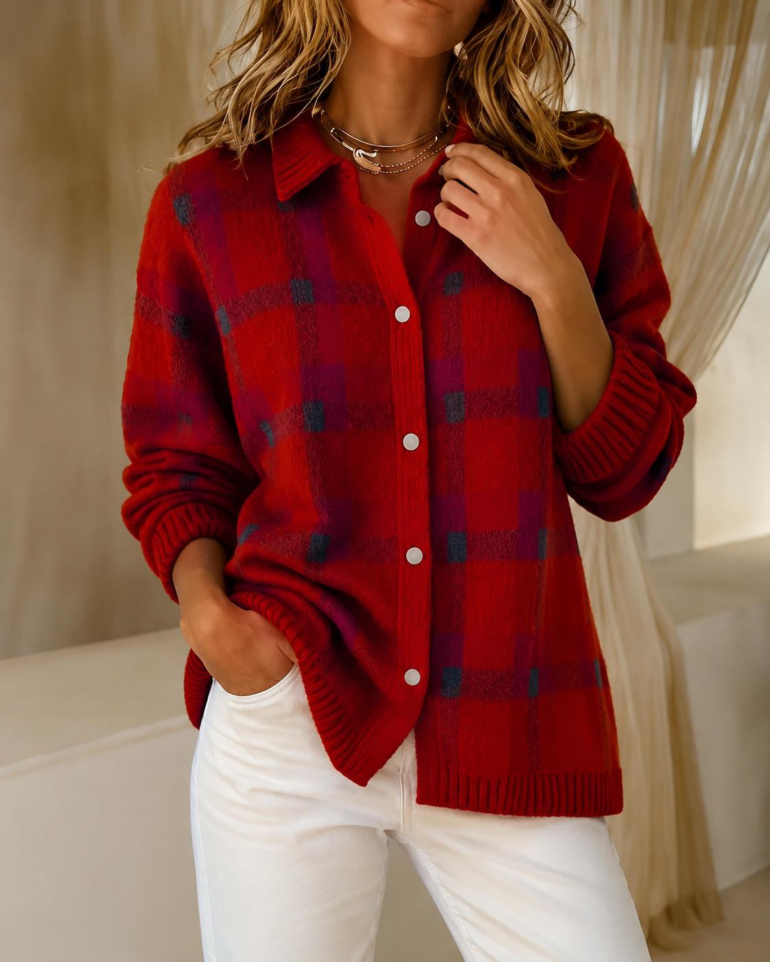Tesa™ | Checked Knitted Vest