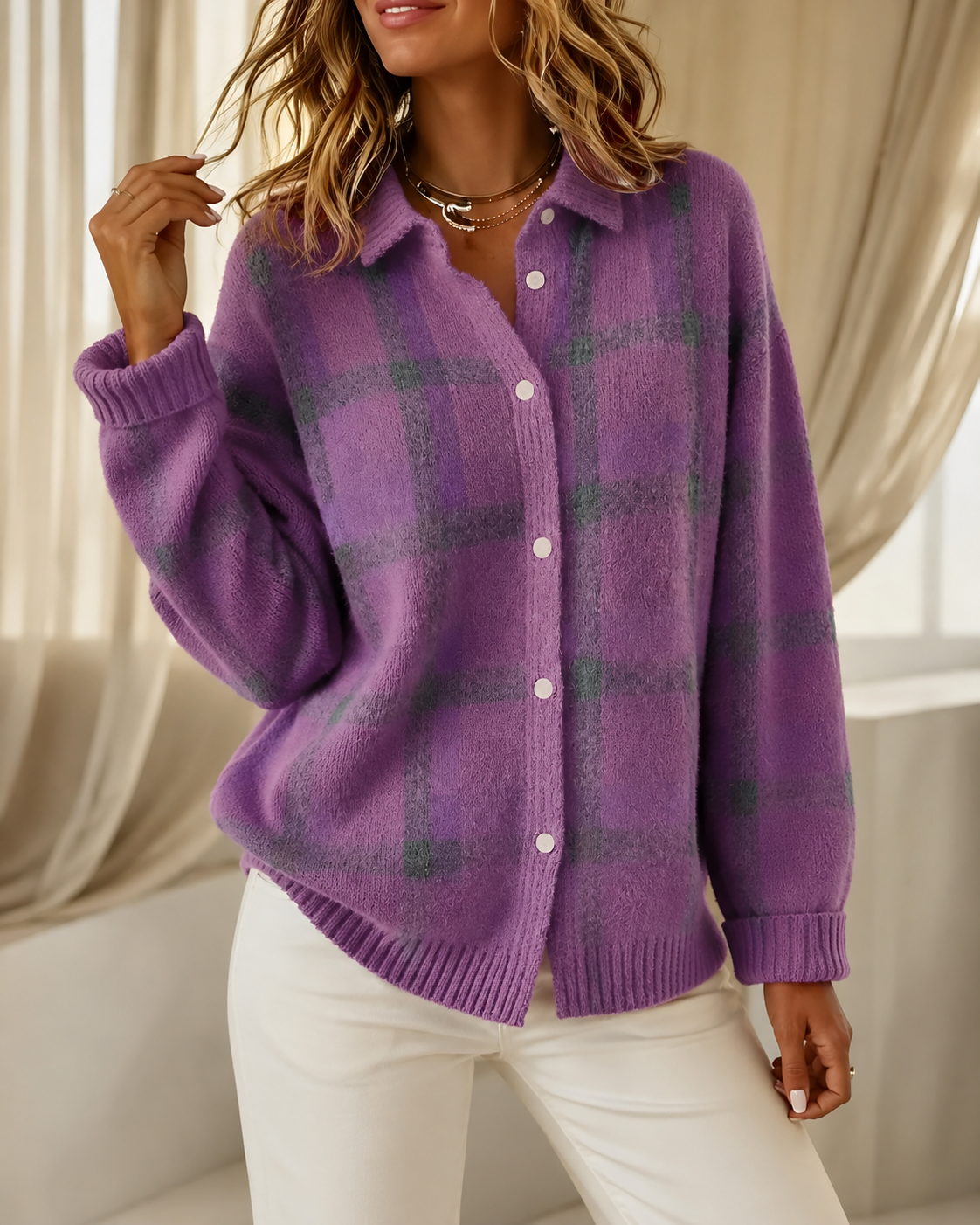 Tesa™ | Checked Knitted Vest