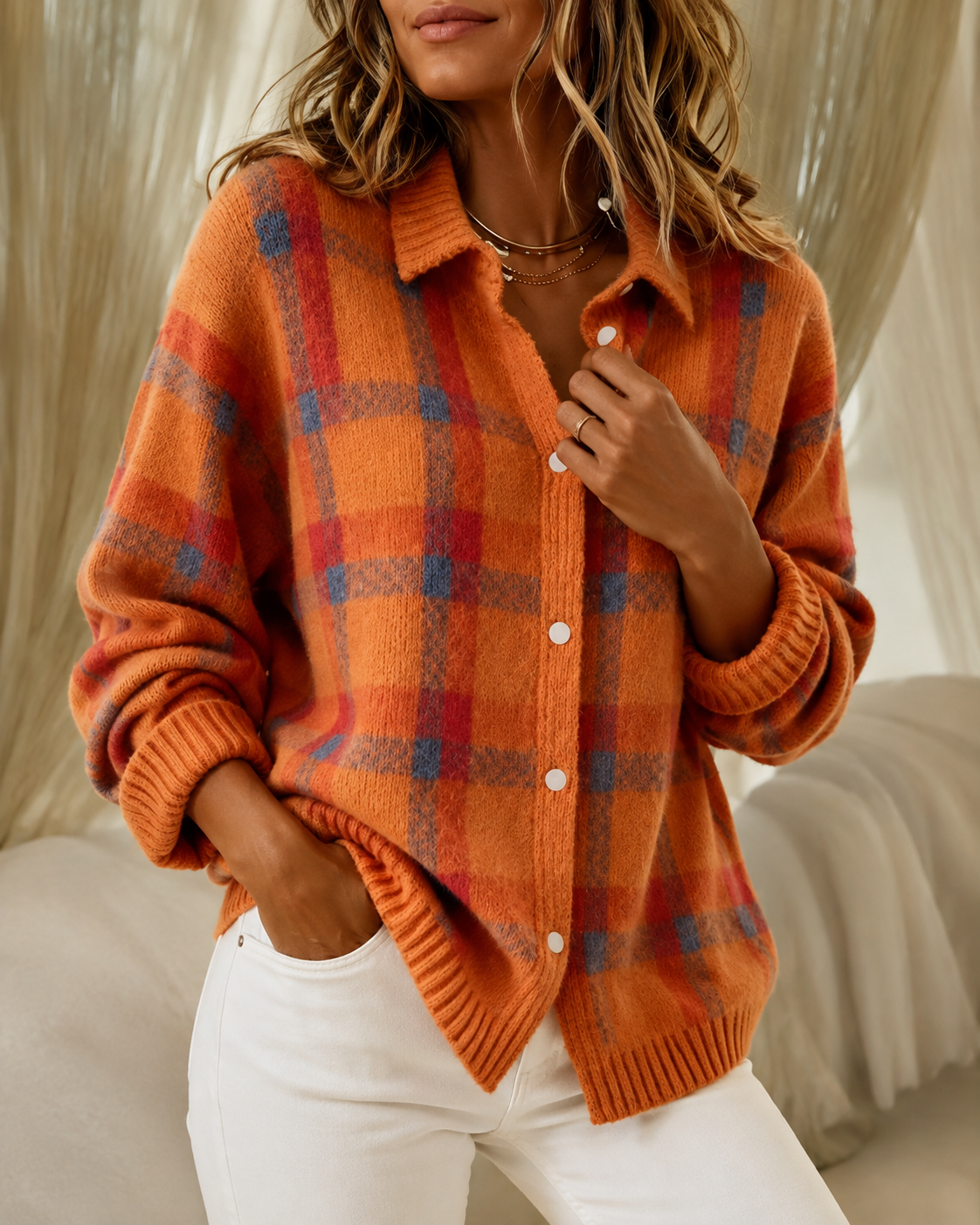 Tesa™ | Checked Knitted Vest