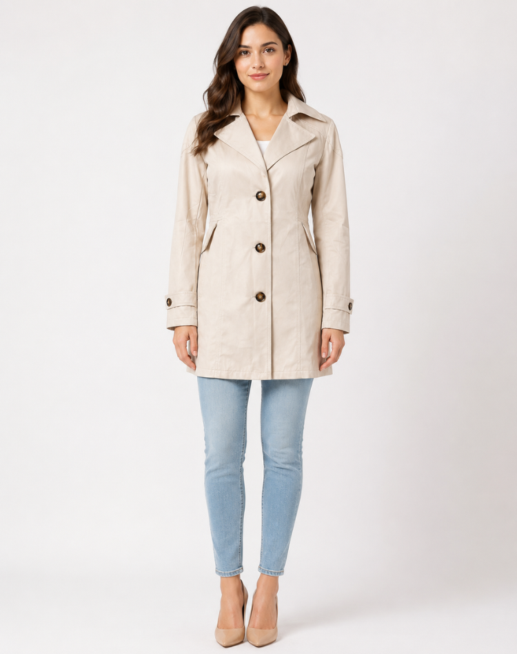 Women's Elegant Classic Short Trench Coat