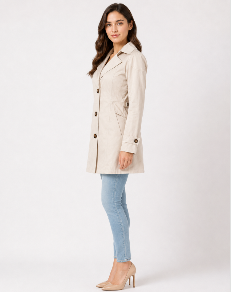 Women's Elegant Classic Short Trench Coat