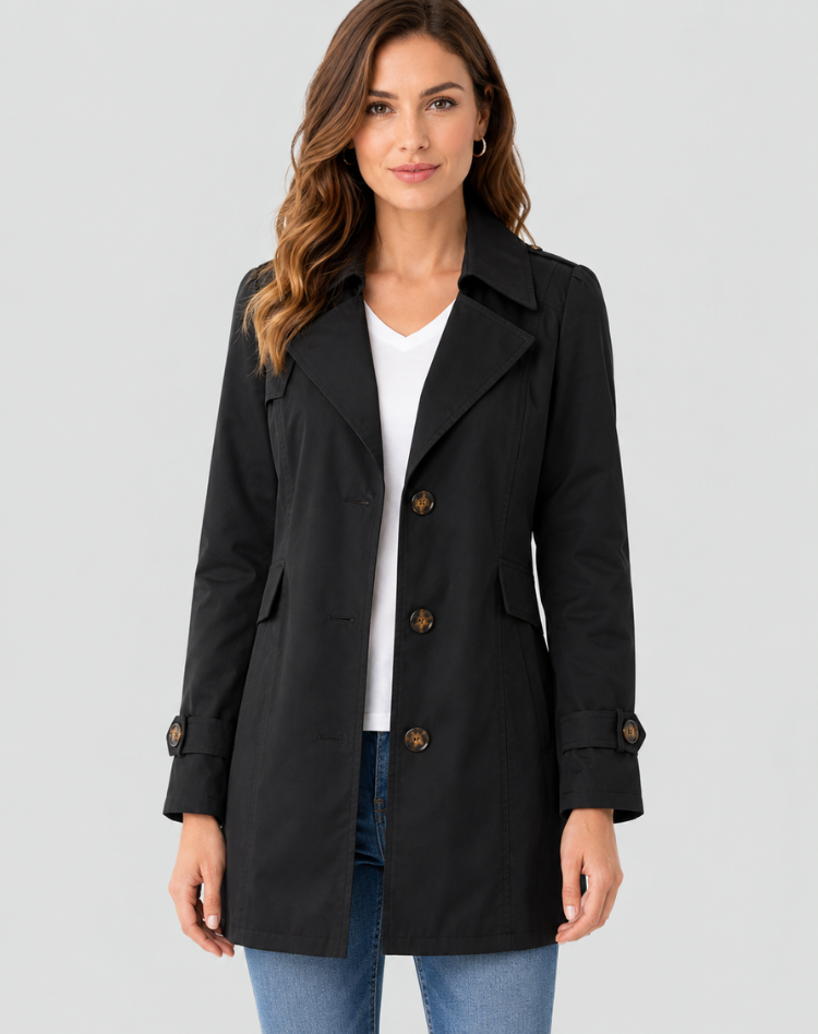 Women's Elegant Classic Short Trench Coat