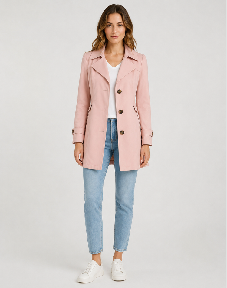 Women's Elegant Classic Short Trench Coat